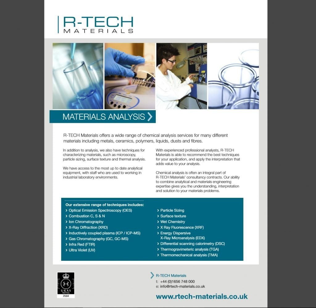 Materials Analysis Summary RTECH Materials