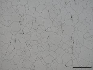 Chromium carbide precipitation at austenite grain boundaries